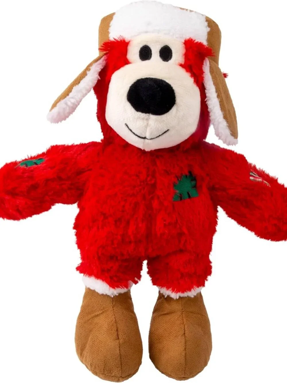 KONG Holiday Wild Knots Bear Dog Toy Medium/Large Christmas Squeaky Plush Rope